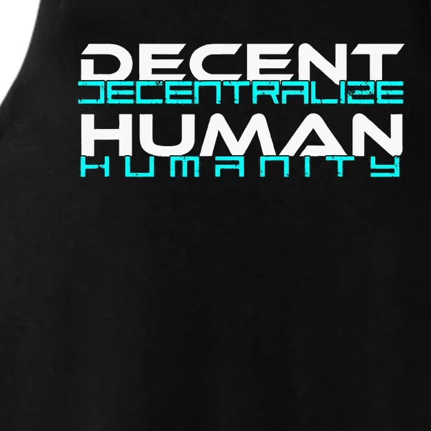 Decentralize Humanity Are You Decent Ladies Tri-Blend Wicking Tank