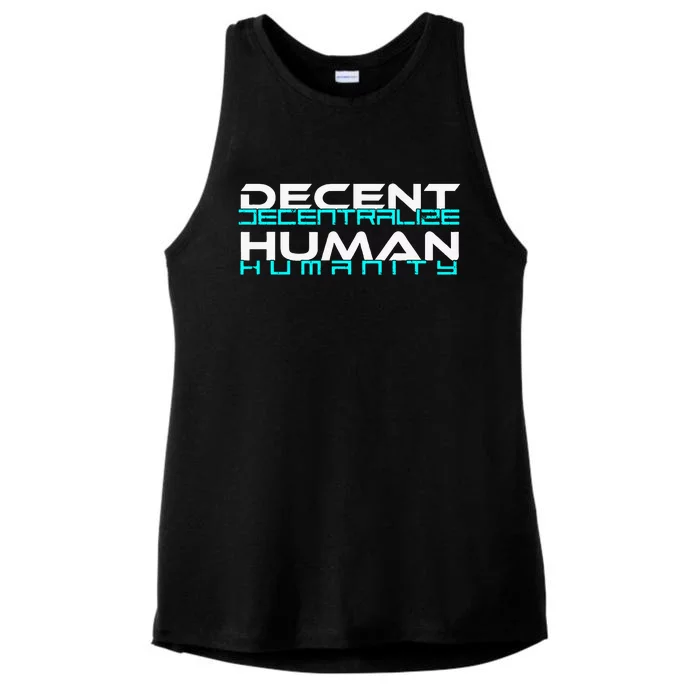 Decentralize Humanity Are You Decent Ladies Tri-Blend Wicking Tank