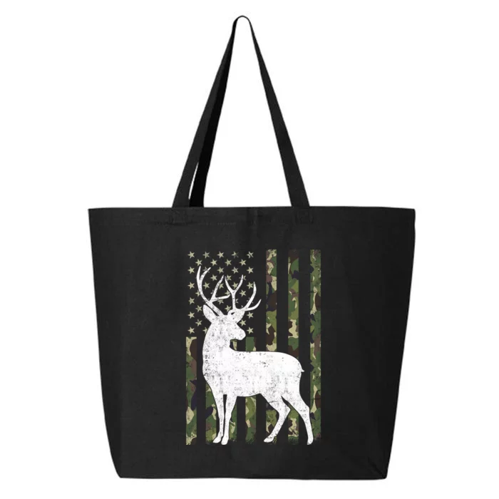 Deer Hunting American Flag Camo 25L Jumbo Tote