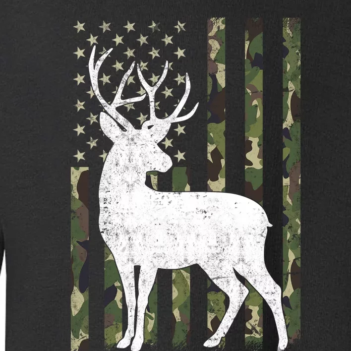 Deer Hunting American Flag Camo Toddler Sweatshirt