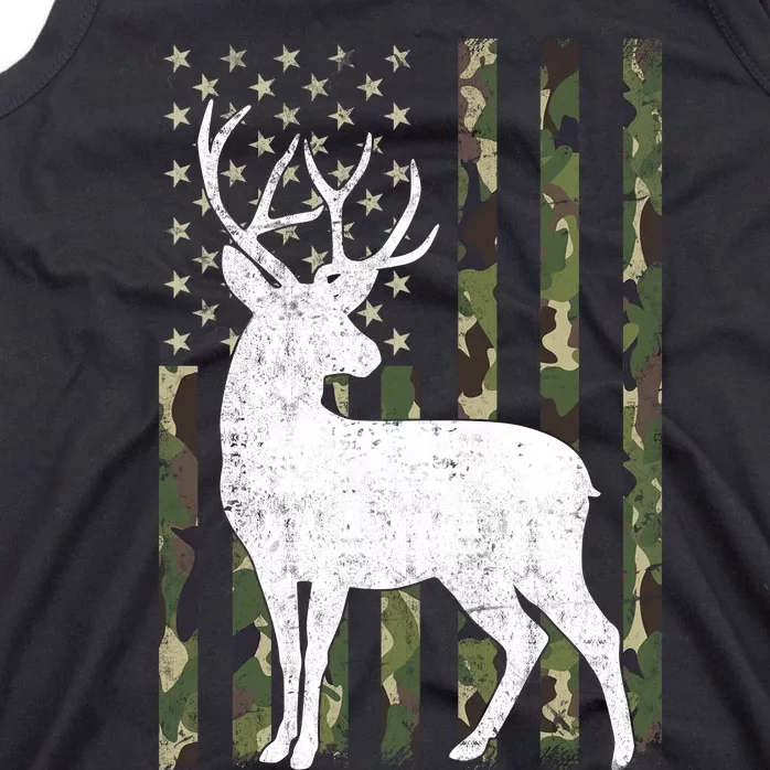 Deer Hunting American Flag Camo Tank Top