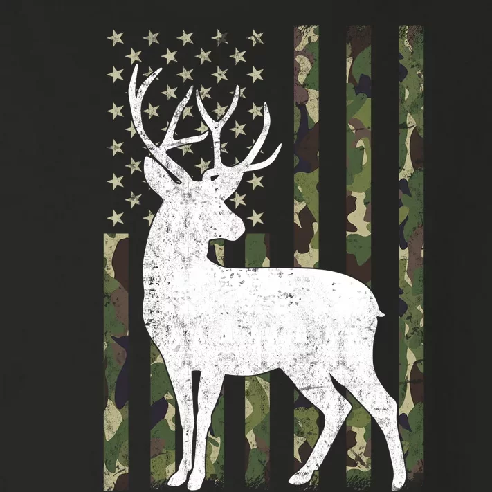 Deer Hunting American Flag Camo Toddler Long Sleeve Shirt