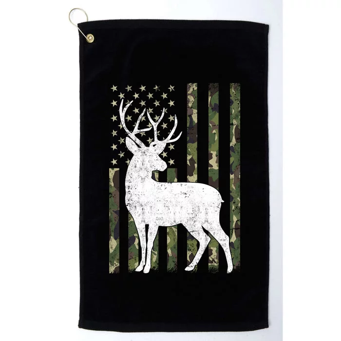 Deer Hunting American Flag Camo Platinum Collection Golf Towel