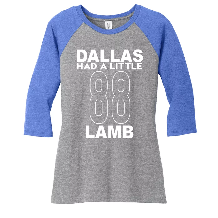 Dallas Had A Little Lamb Funny Football Women's Tri-Blend 3/4-Sleeve Raglan Shirt