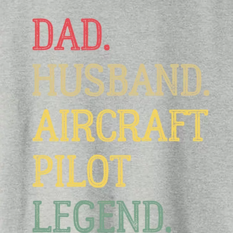 Dad Husband Aircraft Pilot Legend Aircraft Pilot Dad Gift Women's Crop Top Tee