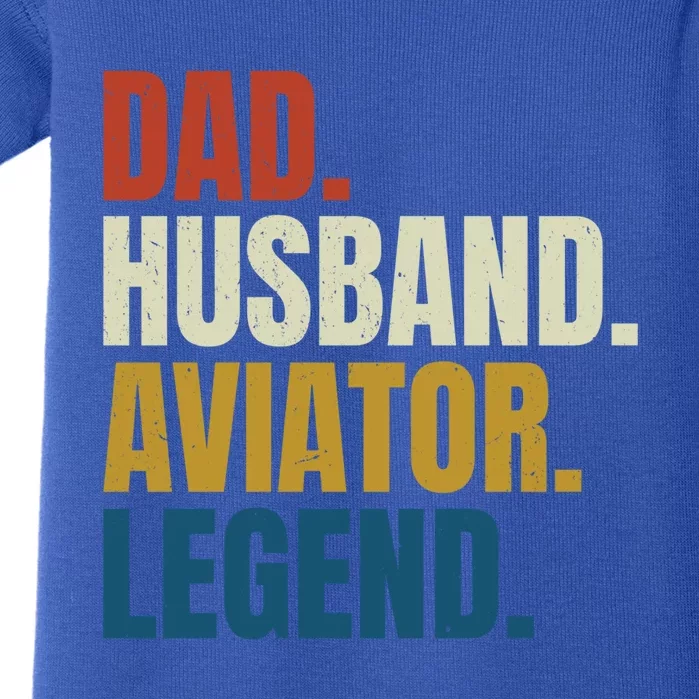 Dad Husband Aviator Legend Retro Fathers Day Airline Pilot Gift Baby Bodysuit