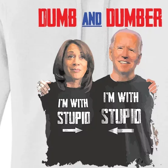 Dumber Haris And Biden Vote For Trump 2024 Women's Pullover Hoodie