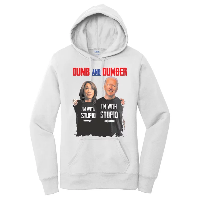 Dumber Haris And Biden Vote For Trump 2024 Women's Pullover Hoodie