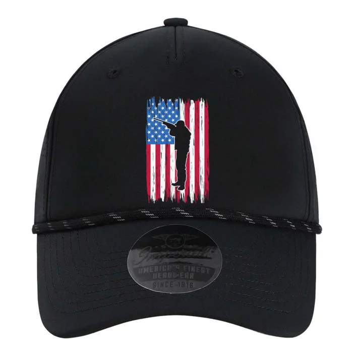 Deer Hunter American Flag Distressed Vintage Gift Performance The Dyno Cap