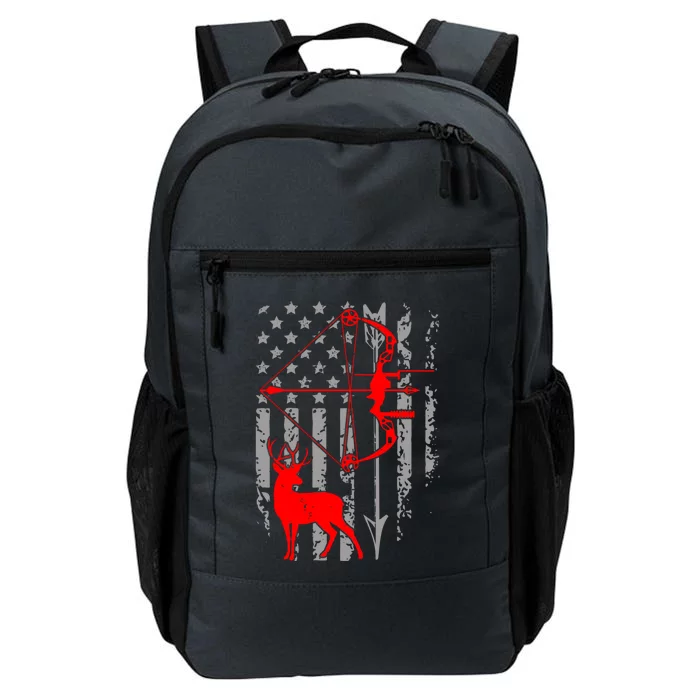 Deer Hunting American Flag Gift Bow Cool Hunting Gift For Hunters Daily Commute Backpack