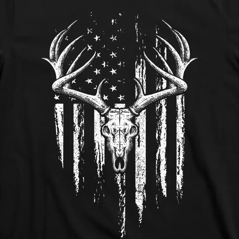 Deer Hunting American Flag Bowhunting Whitetail Bow Hunter T-Shirt