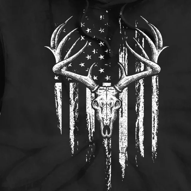 Deer Hunting American Flag Bowhunting Whitetail Bow Hunter Tie Dye Hoodie