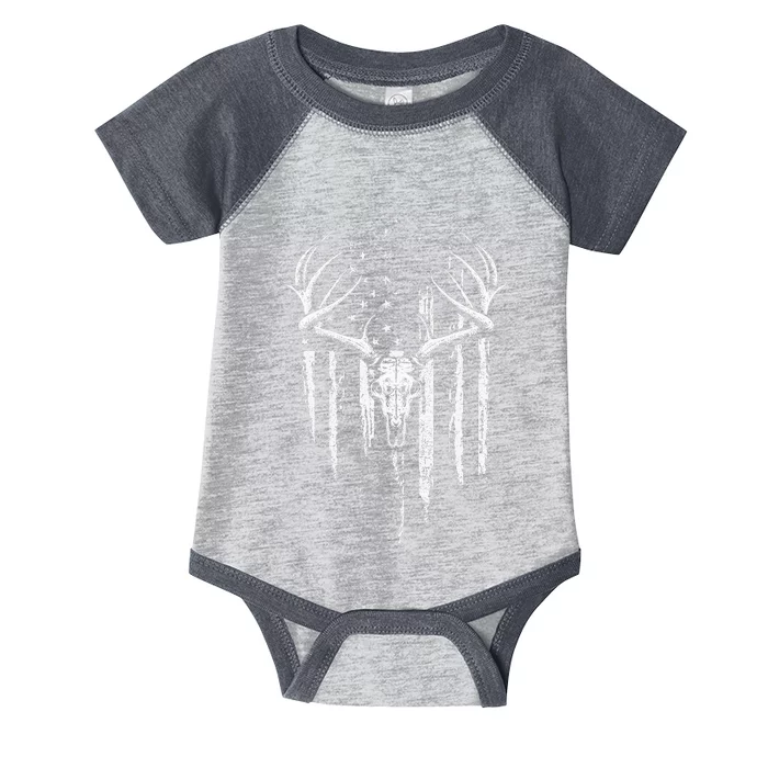 Deer Hunting American Flag Bowhunting Whitetail Bow Hunter Infant Baby Jersey Bodysuit