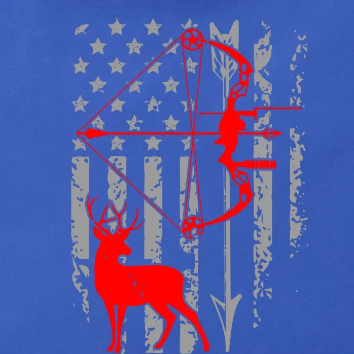 Deer Hunting American Flag Bow Hunting Patriotic Hunters Gift Zip Tote Bag