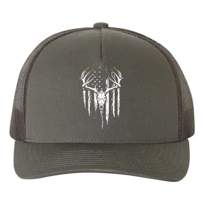 Deer Hunting American Flag Bowhunting Whitetail Bow Hunter Yupoong Adult 5-Panel Trucker Hat