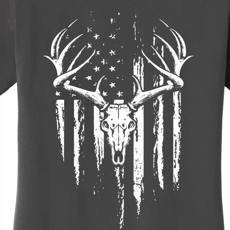 Deer Hunting American Flag Bowhunting Whitetail Bow Hunter Women's T-Shirt