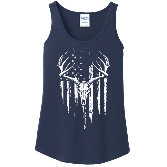 Deer Hunting American Flag Bowhunting Whitetail Bow Hunter Ladies Essential Tank