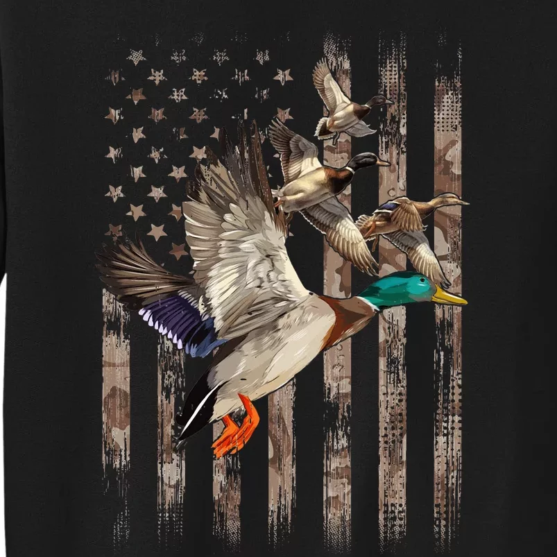 Duck Hunter American Flag Waterfowl Hunting Camouflage Sweatshirt