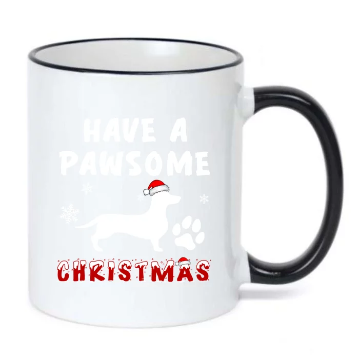 Dachshund Have A Pawsome Christmas Gift Black Color Changing Mug