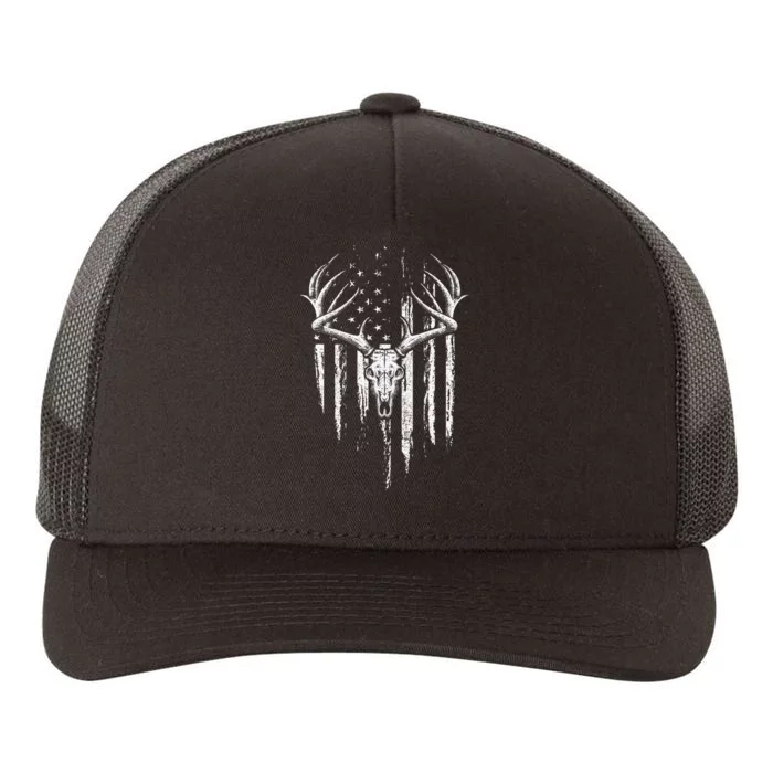 Deer Hunting American Flag Bowhunting Whitetail Bow Hunter Yupoong Adult 5-Panel Trucker Hat