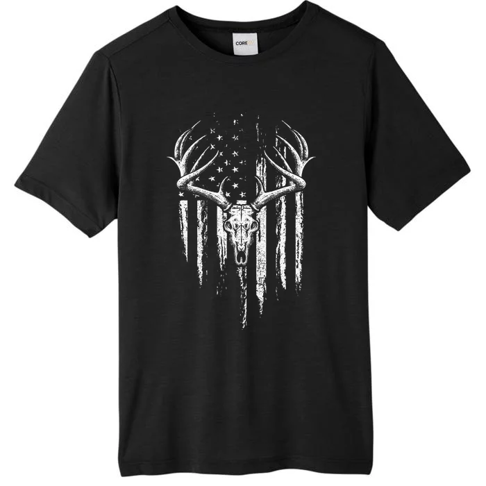 Deer Hunting American Flag Bowhunting Whitetail Bow Hunter ChromaSoft Performance T-Shirt