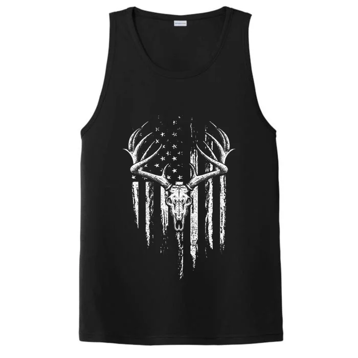 Deer Hunting American Flag Bowhunting Whitetail Bow Hunter Performance Tank