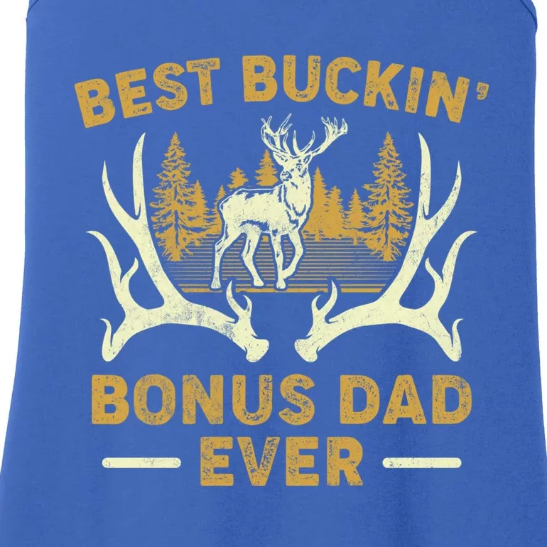 Deer Hunting Best Buckin Bonus Dad Ever Hunting Fathers Day Gift Ladies Essential Tank