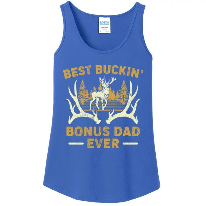 Deer Hunting Best Buckin Bonus Dad Ever Hunting Fathers Day Gift Ladies Essential Tank