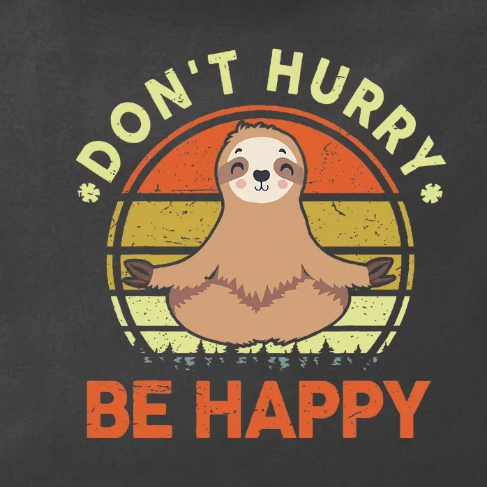 Dont Hurry Be Happy Funny Sloth Yoga Zip Tote Bag