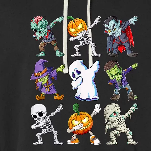 Dabbing Halloween Boys Skeleton Zombie Scary Pumpkin Mummy Garment-Dyed Fleece Hoodie