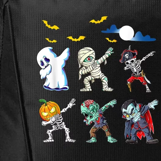 Dabbing Halloween Boys Skeleton Zombie Scary Pumpkin Mummy City Backpack