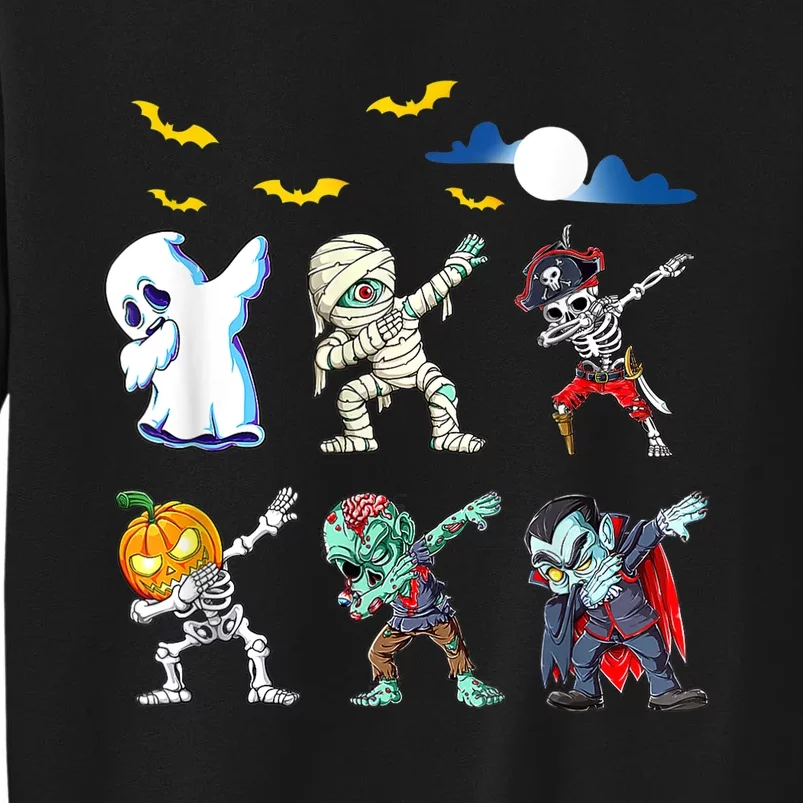 Dabbing Halloween Boys Skeleton Zombie Scary Pumpkin Mummy Tall Sweatshirt