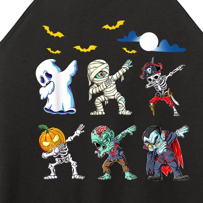 Dabbing Halloween Boys Skeleton Zombie Scary Pumpkin Mummy Women’s Perfect Tri Rocker Tank