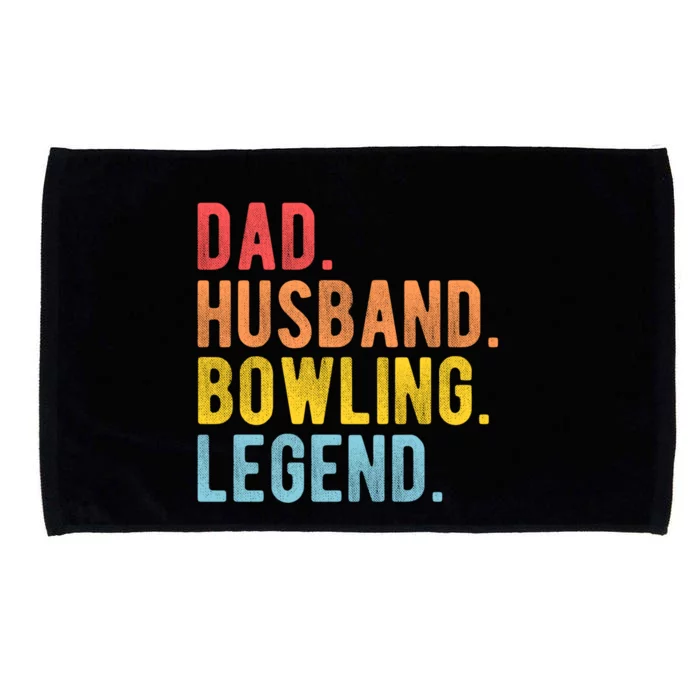 Dad Husband Bowling Legend Cooking Retro Bowler Dad Gift Microfiber Hand Towel