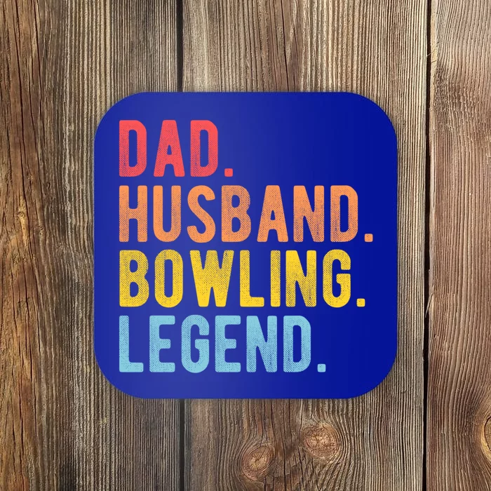 Dad Husband Bowling Legend Cooking Retro Bowler Dad Gift Coaster