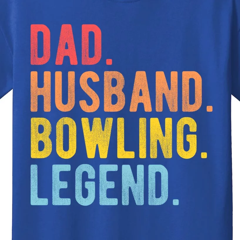 Dad Husband Bowling Legend Cooking Retro Bowler Dad Gift Kids T-Shirt