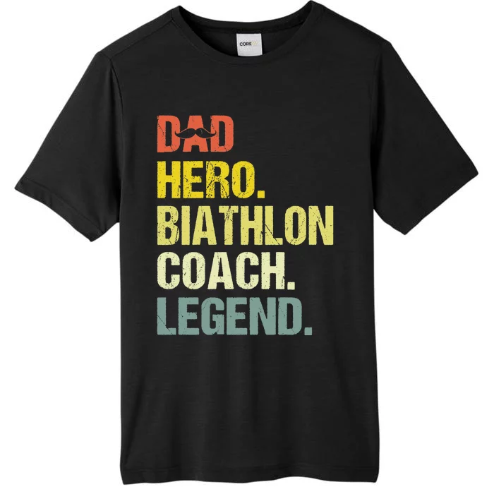 Dad Hero Biathlon Coach Funny Biathlon Coach Humor Premium ChromaSoft Performance T-Shirt