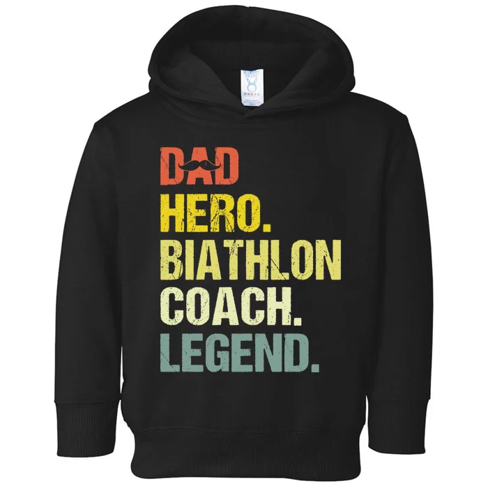 Dad Hero Biathlon Coach Funny Biathlon Coach Humor Premium Toddler Hoodie