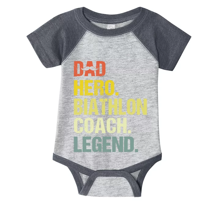 Dad Hero Biathlon Coach Funny Biathlon Coach Humor Premium Infant Baby Jersey Bodysuit