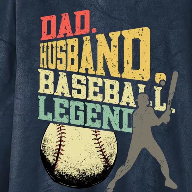 Dad Husband Baseball Legend Cool Gift Baseball Gift Hooded Wearable Blanket