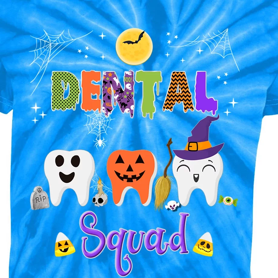 Dental Halloween Boo Crew Funny Costume Gift Kids Tie-Dye T-Shirt