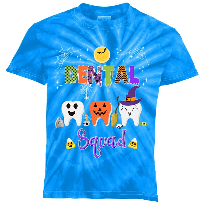 Dental Halloween Boo Crew Funny Costume Gift Kids Tie-Dye T-Shirt