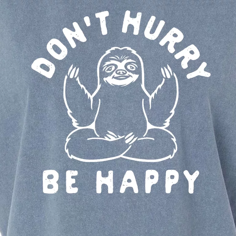 Don't Hurry Be Happy Sloth Garment-Dyed Women's Muscle Tee