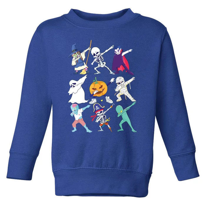 Dabbing Halloween Boy Girl Kids Skeleton Scary Pumpkin Toddler Sweatshirt