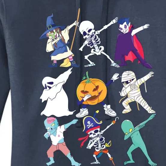 Dabbing Halloween Boy Girl Kids Skeleton Scary Pumpkin Women's Pullover Hoodie