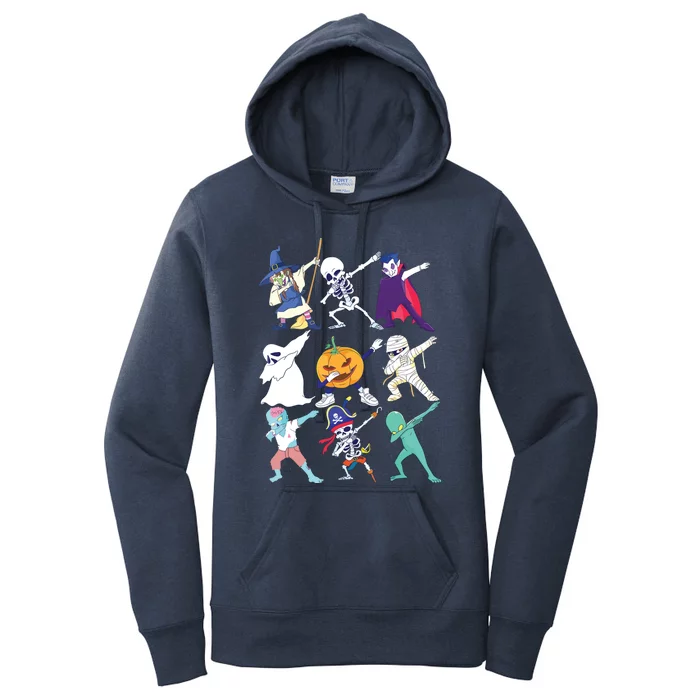 Dabbing Halloween Boy Girl Kids Skeleton Scary Pumpkin Women's Pullover Hoodie