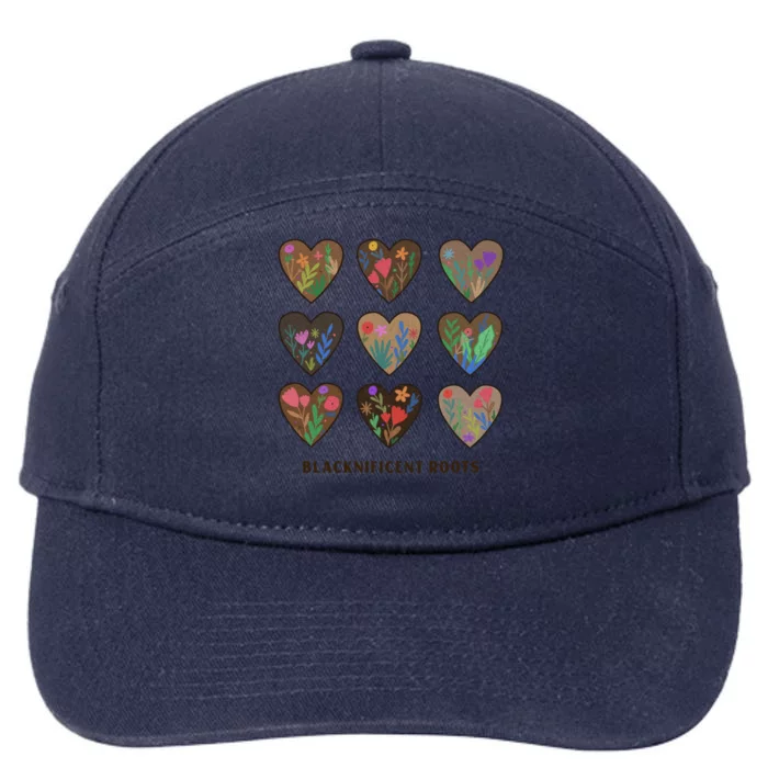 Diversity Hearts Black History Month African American Pride Gift 7-Panel Snapback Hat