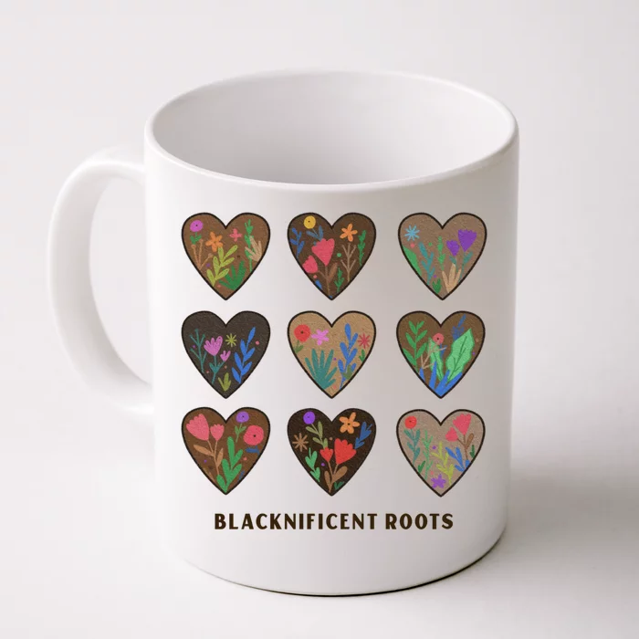 Diversity Hearts Black History Month African American Pride Gift Front & Back Coffee Mug