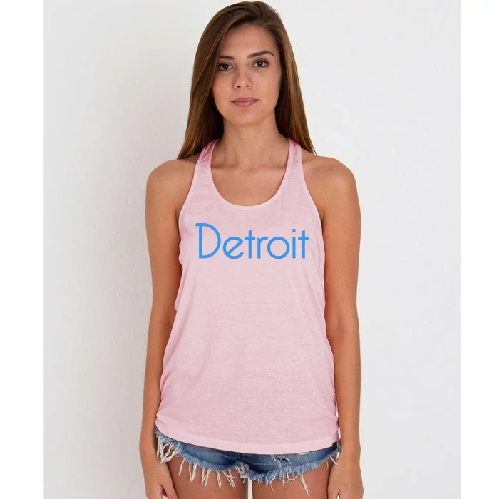 Detroit Honolulu Blue Women's Knotted Racerback Tank