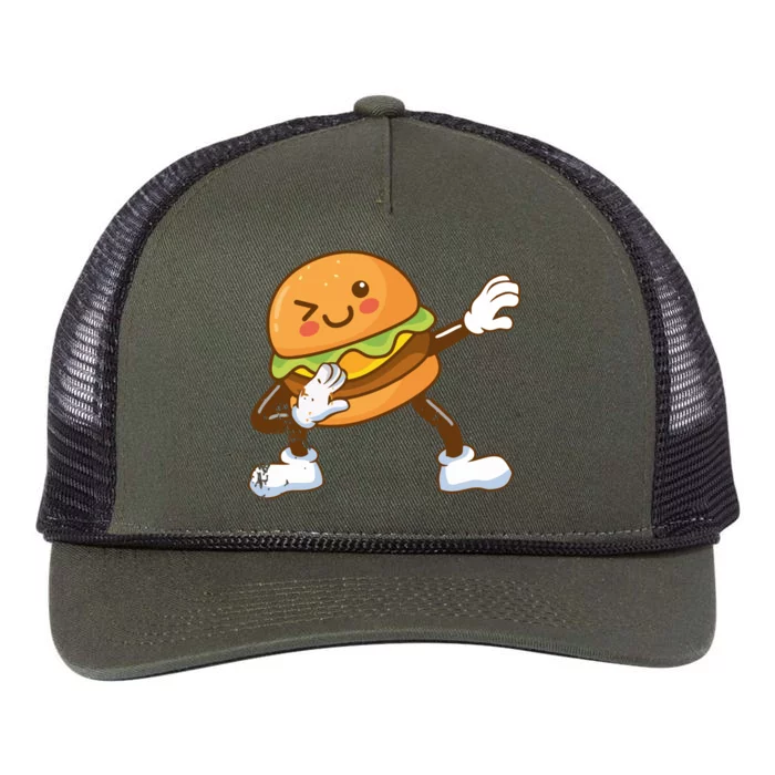 Dabbing Hamburger Backyard Bbq Meat Eater Grilling Gift Retro Rope Trucker Hat Cap